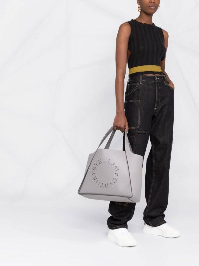 Stella McCartney Stella shopper met logo Grijs