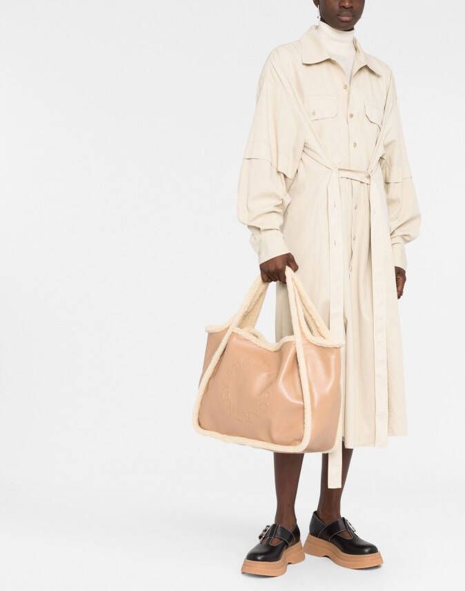 Stella McCartney Stella shopper van imitatielamswol Beige