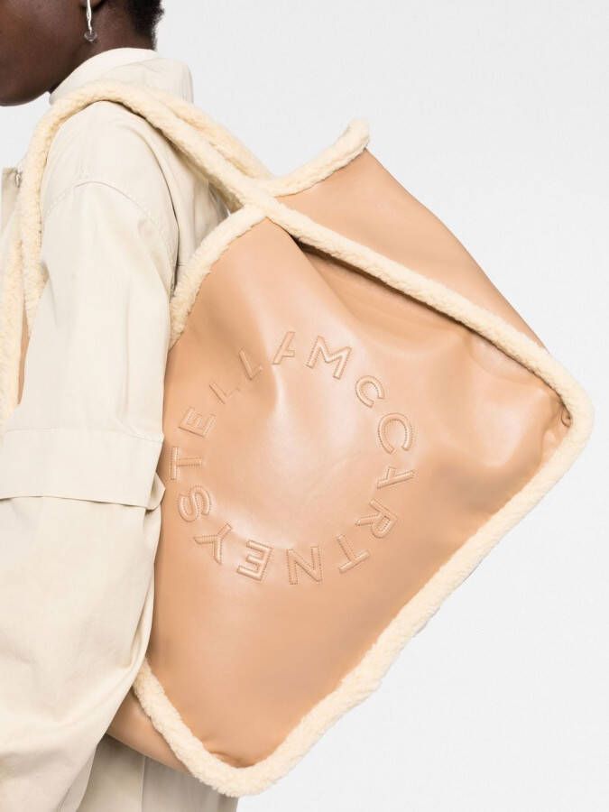 Stella McCartney Stella shopper van imitatielamswol Beige