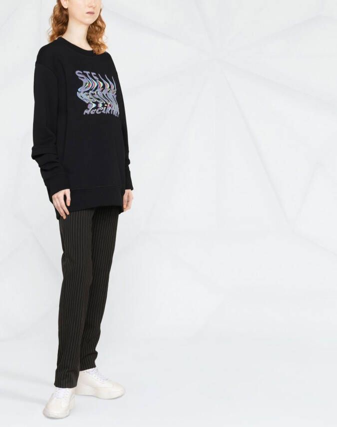 Stella McCartney Sweater met logo Zwart