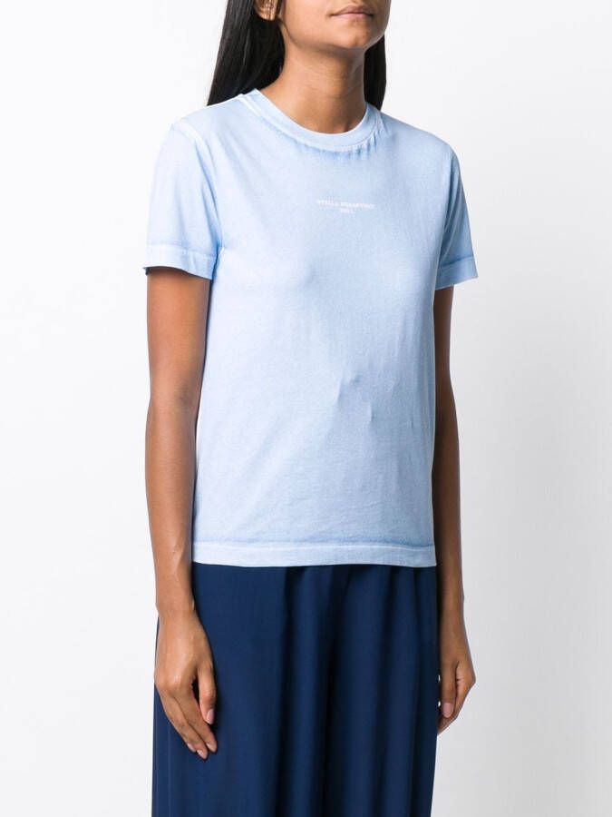 Stella McCartney T-shirt met logo Blauw