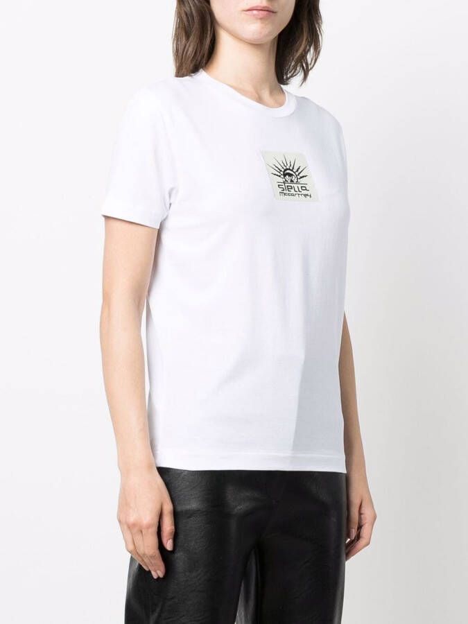 Stella McCartney T-shirt met logopatch Wit