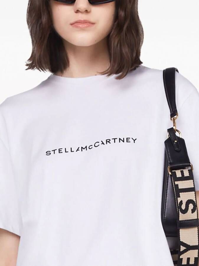 Stella McCartney T-shirt met logoprint Beige