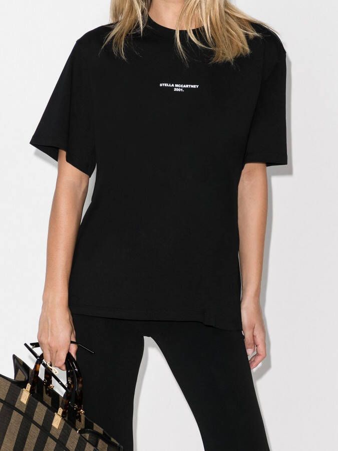 Stella McCartney T-shirt met logoprint Zwart
