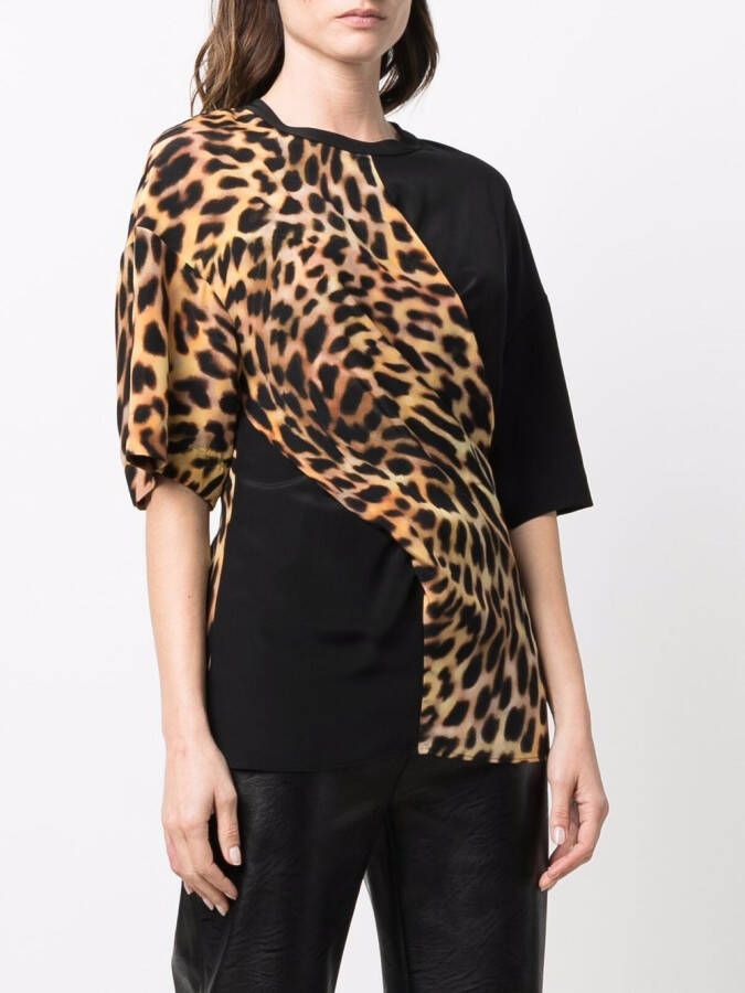 Stella McCartney T-shirt met luipaardprint Zwart