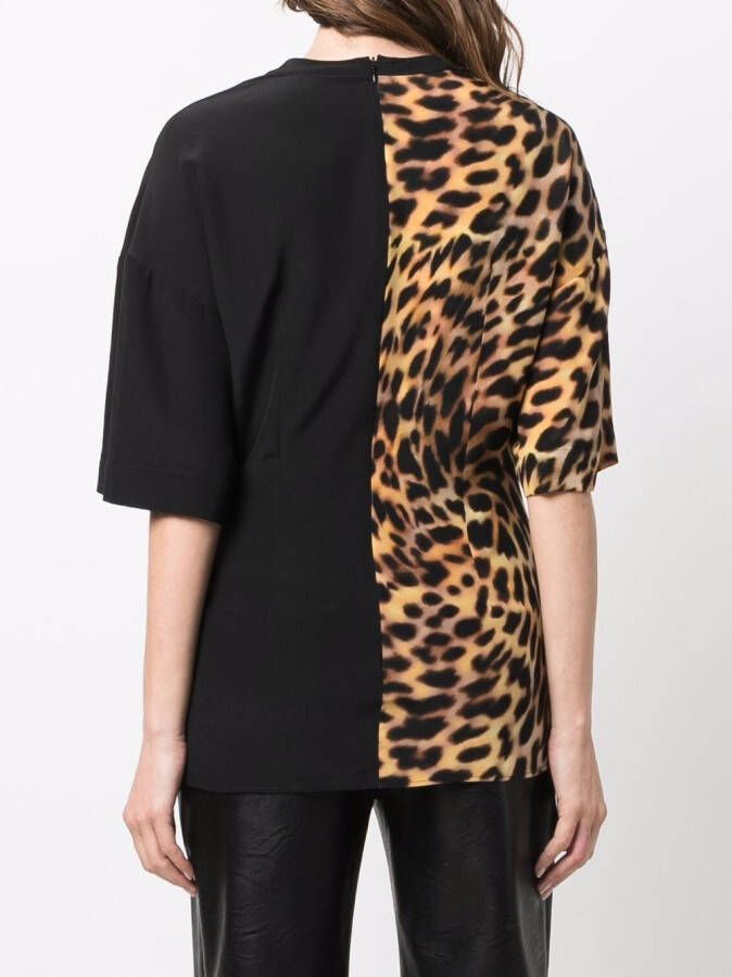 Stella McCartney T-shirt met luipaardprint Zwart