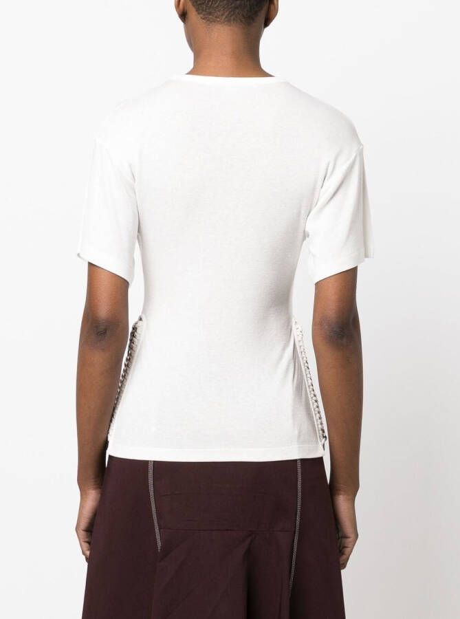Stella McCartney T-shirt met schakelketting Wit