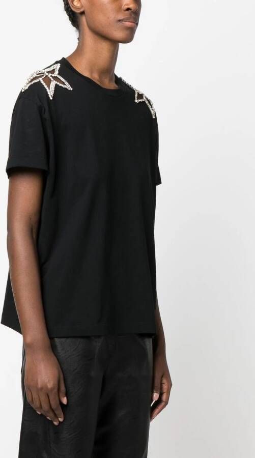 Stella McCartney T-shirt verfraaid met kristallen Zwart