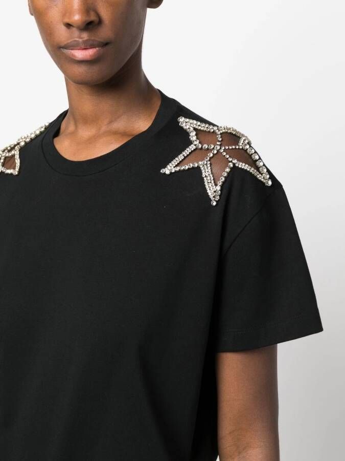 Stella McCartney T-shirt verfraaid met kristallen Zwart