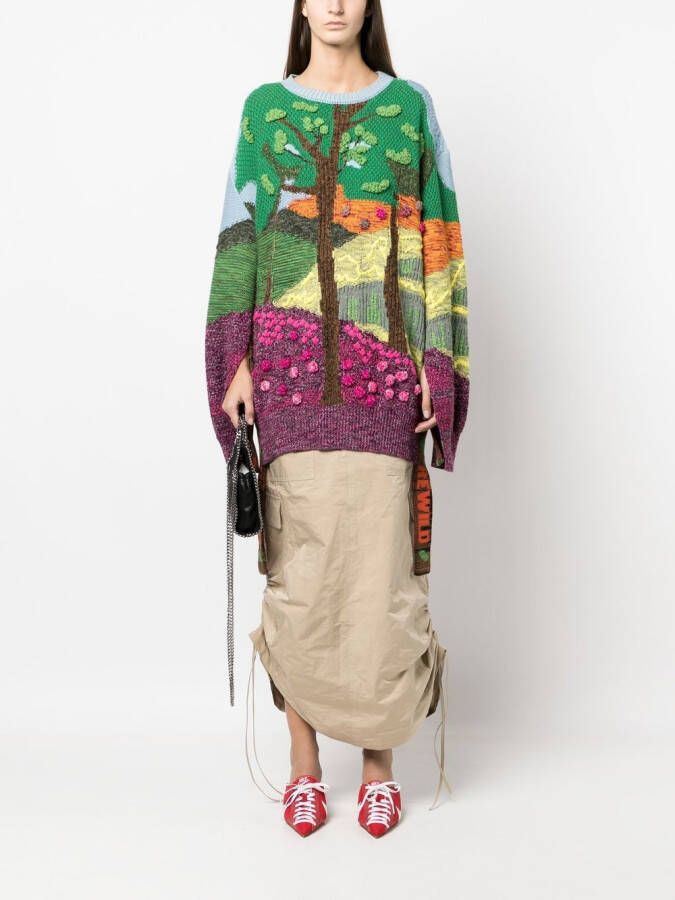 Stella McCartney Trui met jacquard Groen