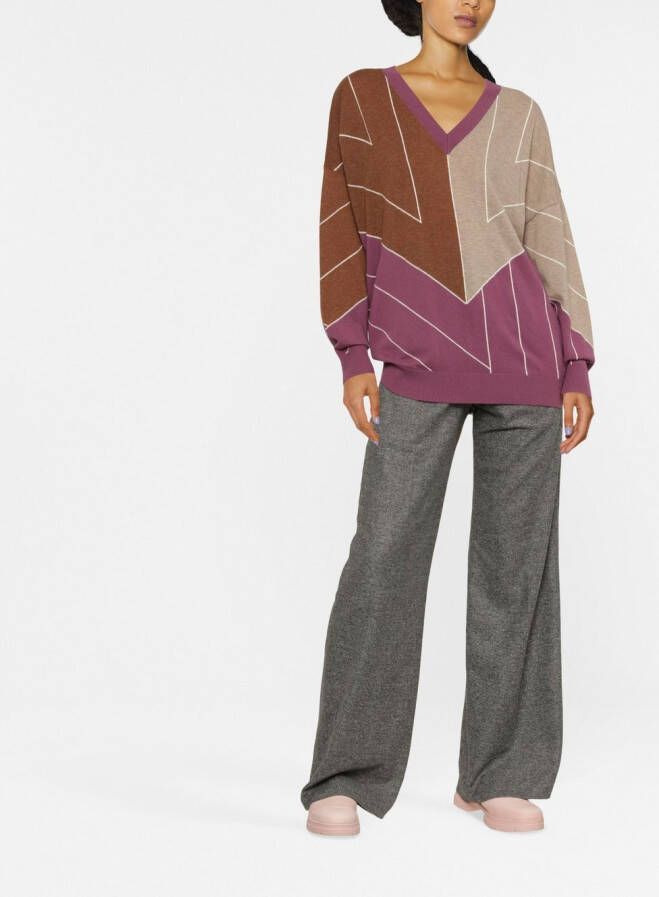 Stella McCartney Trui met geometrisch jacquard Paars