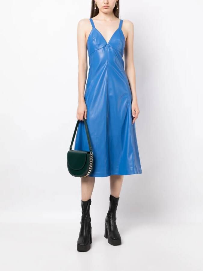 Stella McCartney Midi-jurk van imitatieleer Blauw