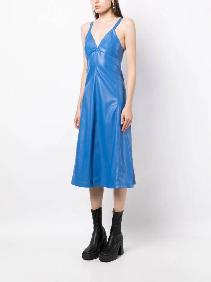 Stella McCartney Midi-jurk van imitatieleer Blauw