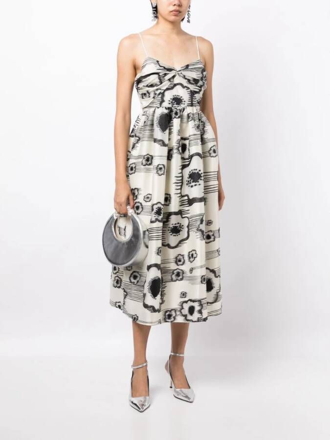 Stine Goya Abby midi-jurk met abstracte print Beige
