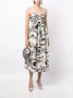 Stine Goya Abby midi-jurk met abstracte print Beige - Thumbnail 2