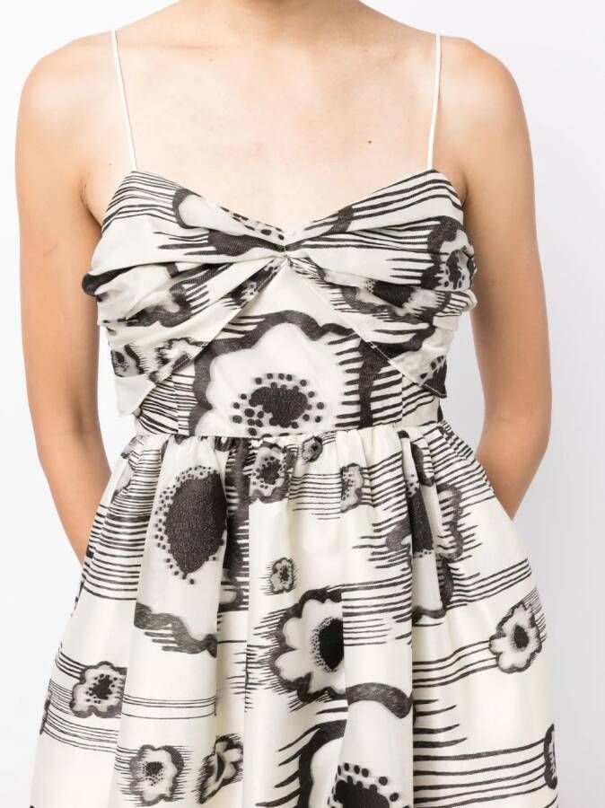 Stine Goya Abby midi-jurk met abstracte print Beige