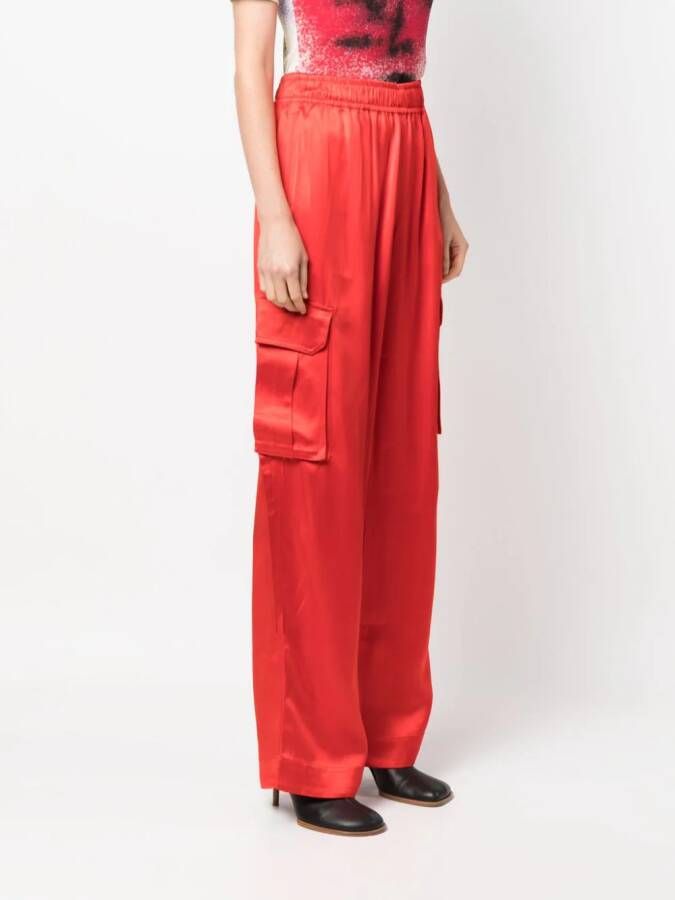 Stine Goya Satijnen broek Rood