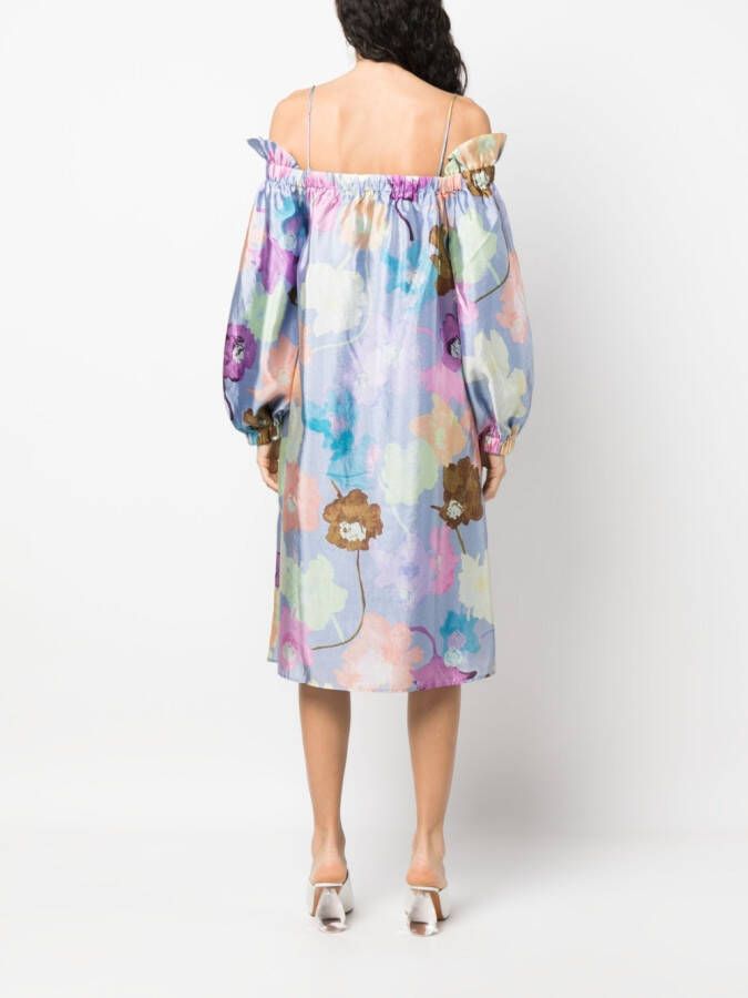 Stine Goya Jurk met bloemenprint Blauw