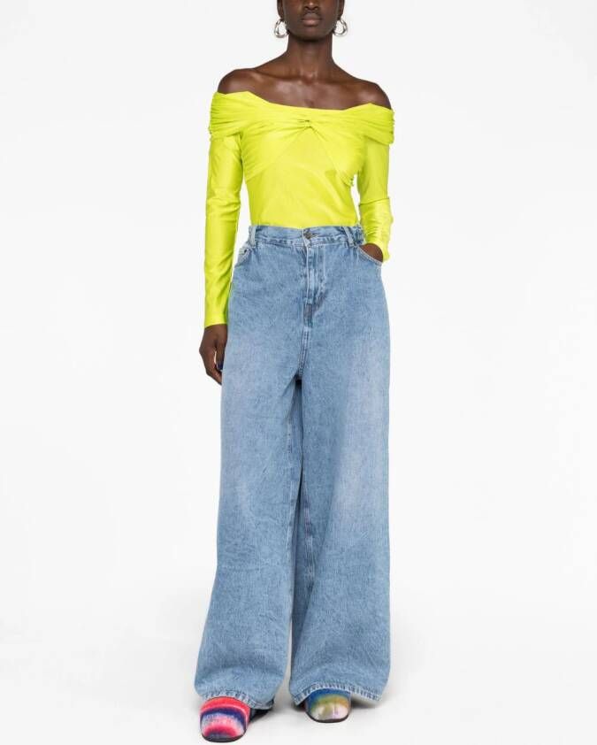 Stine Goya Yuna off-shoulder blouse Groen