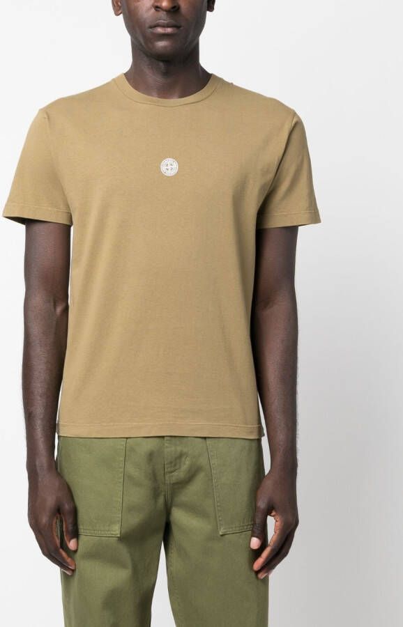 Stone Island T-shirt met logoprint Groen