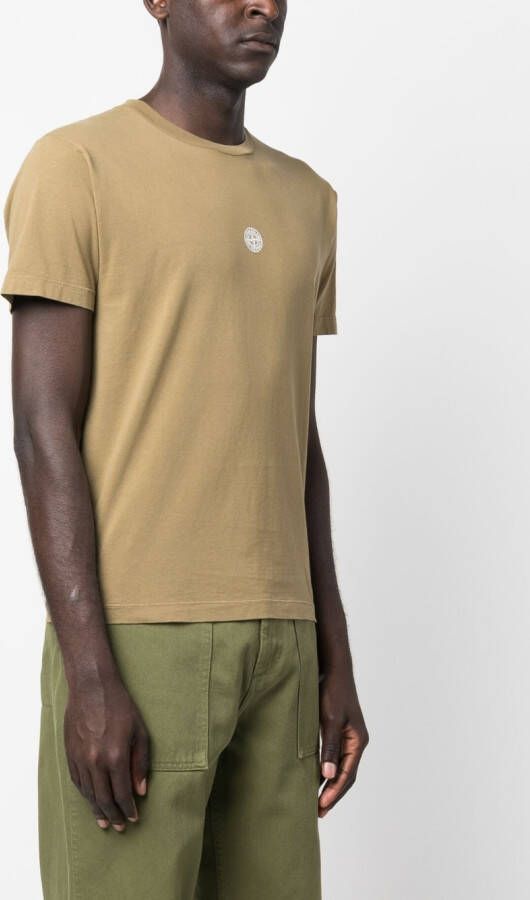 Stone Island T-shirt met logoprint Groen