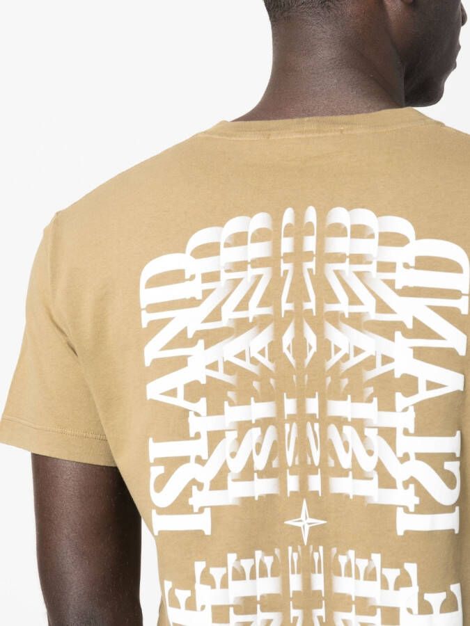 Stone Island T-shirt met logoprint Groen