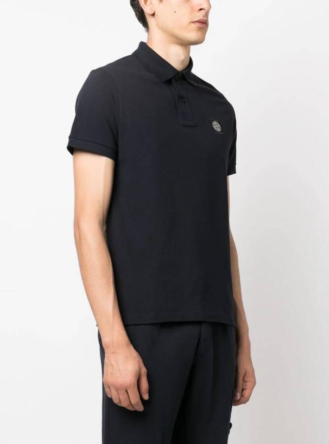 Stone Island Poloshirt met geborduurd logo Blauw