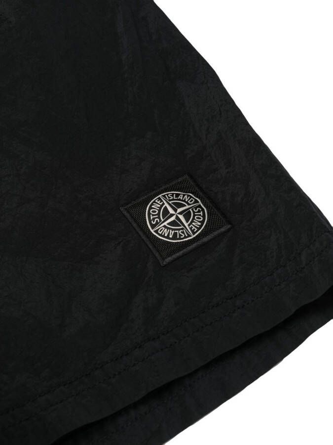Stone Island Zwembroek met logo Zwart