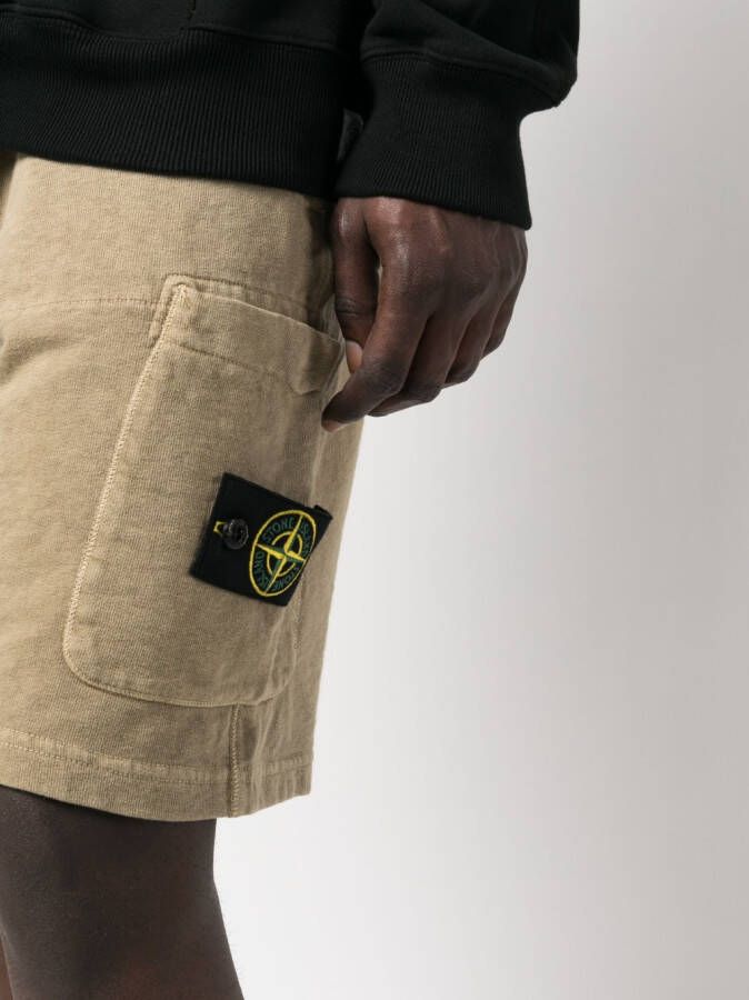 Stone Island Katoenen shorts Bruin
