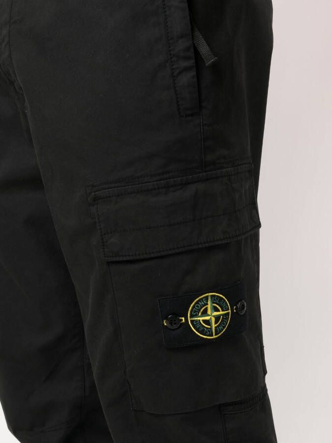Stone Island Broek met toelopende pijpen Zwart
