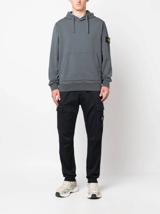 Stone Island Broek met Compass-logopatch Blauw