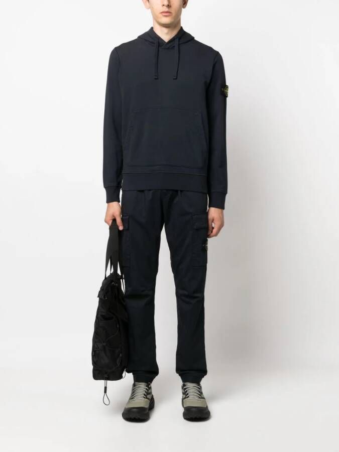 Stone Island Hoodie met patch Blauw