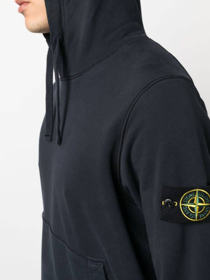 Stone Island Hoodie met patch Blauw