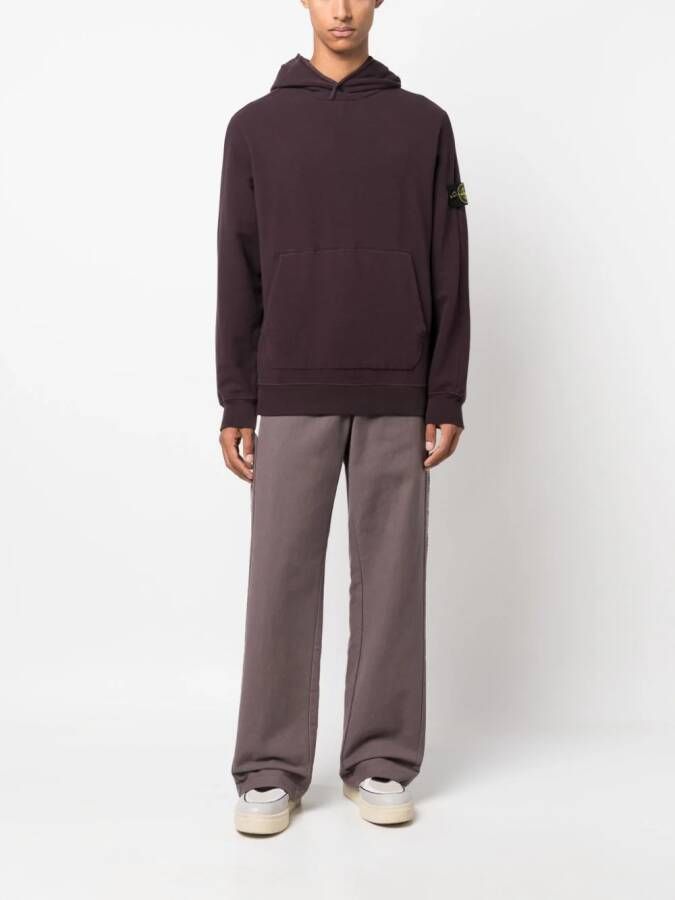 Stone Island Hoodie met Compass-logopatch Paars