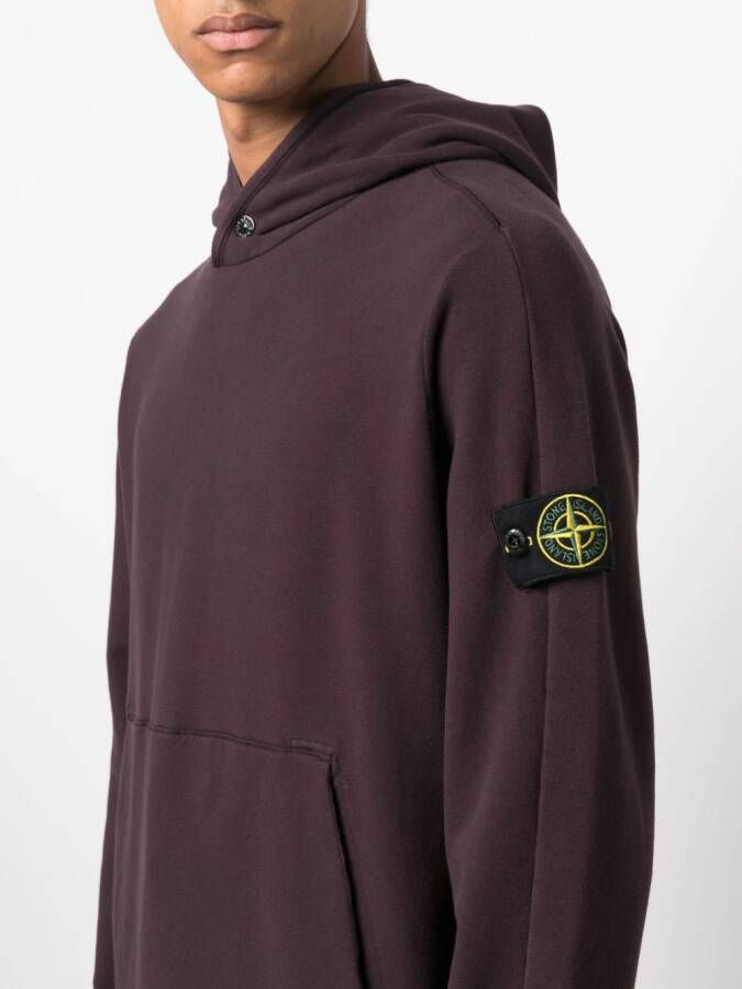 Stone Island Hoodie met Compass-logopatch Paars