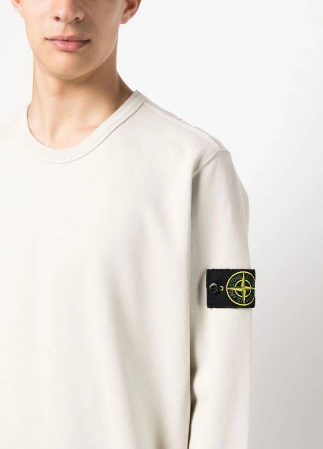 Stone Island Sweater met Compass-logopatch Beige