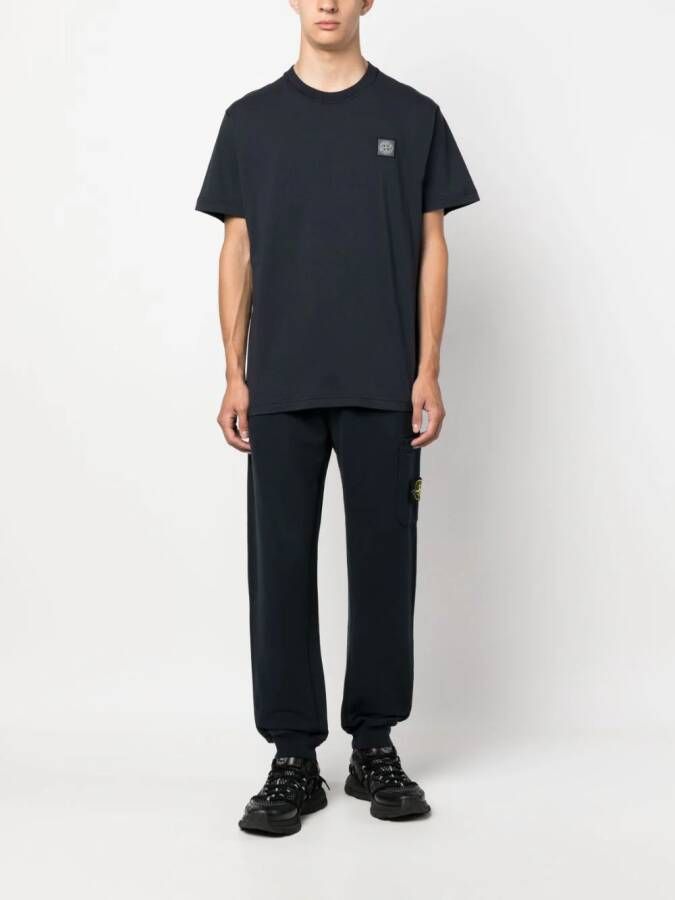 Stone Island T-shirt met Compass-logopatch Blauw