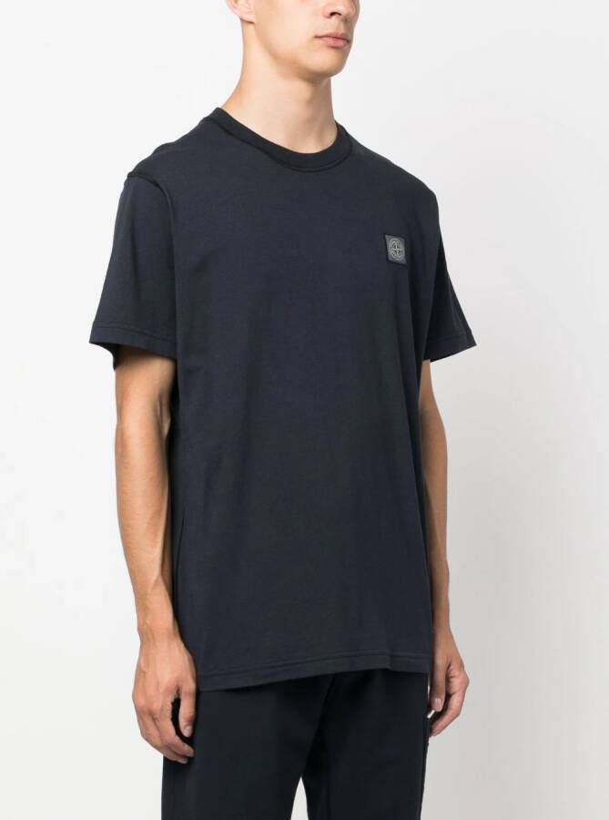 Stone Island T-shirt met Compass-logopatch Blauw