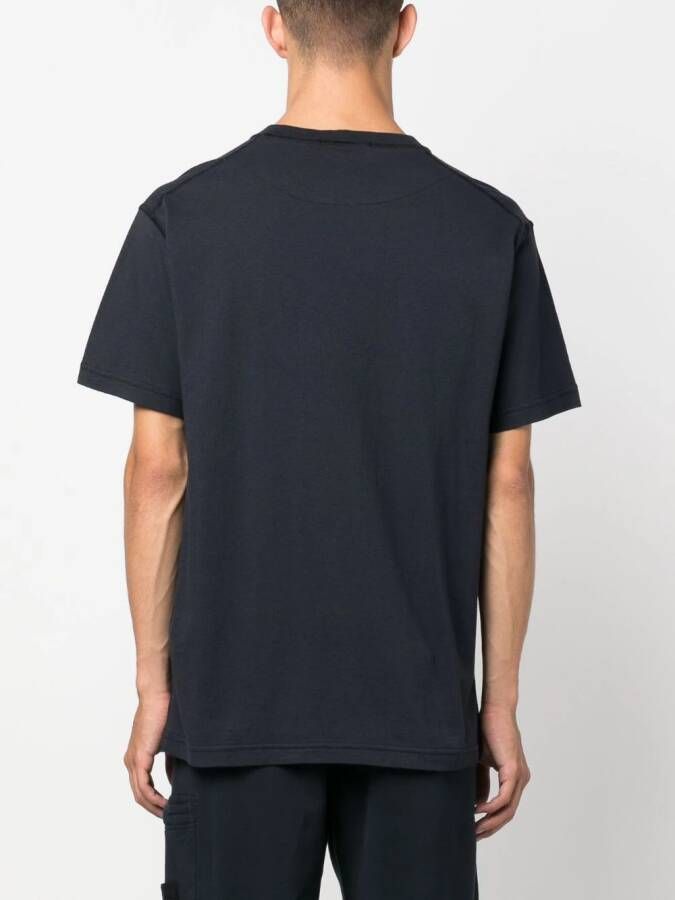 Stone Island T-shirt met Compass-logopatch Blauw