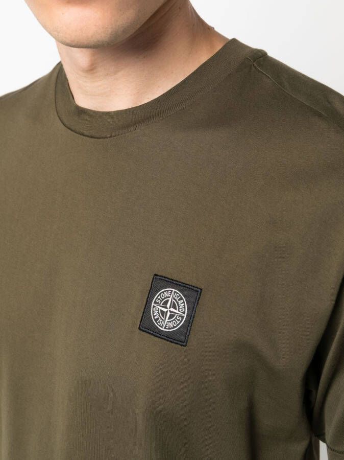 Stone Island T-shirt met Compass-logopatch Groen