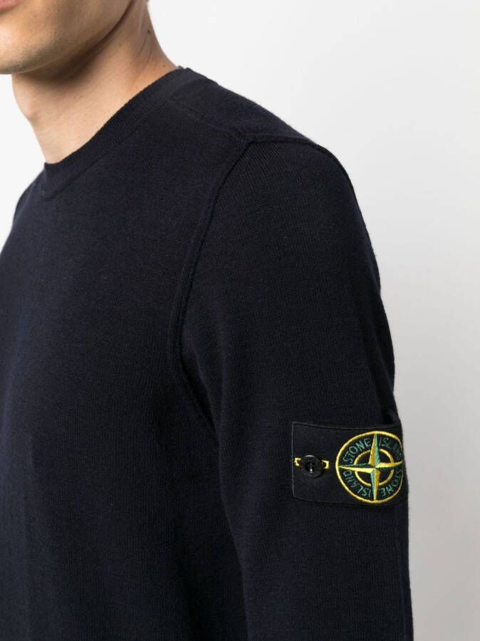 Stone Island Trui met Compass-logopatch Blauw