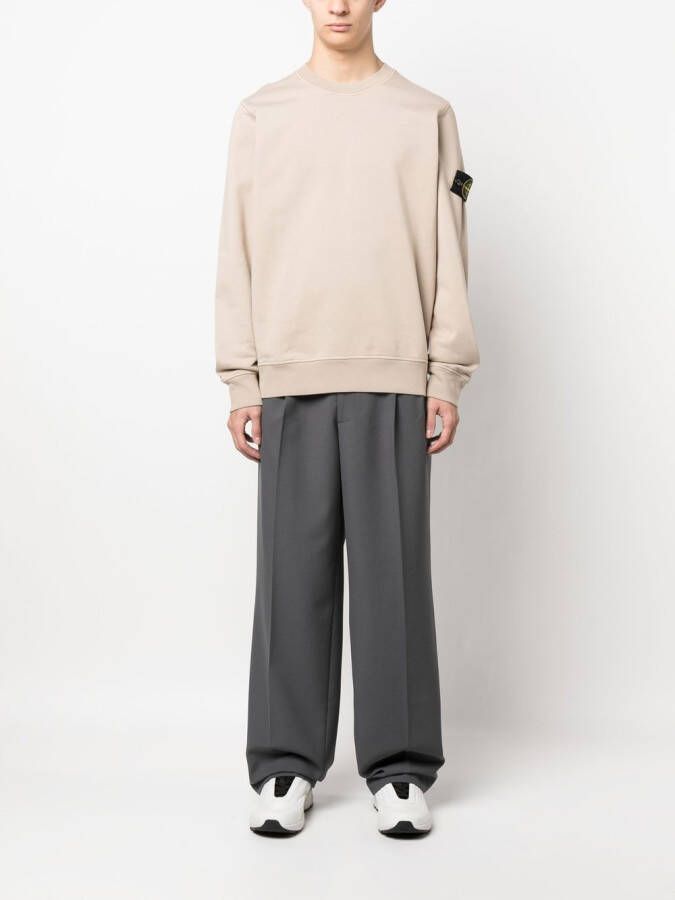 Stone Island Sweater met Compass-patch Beige