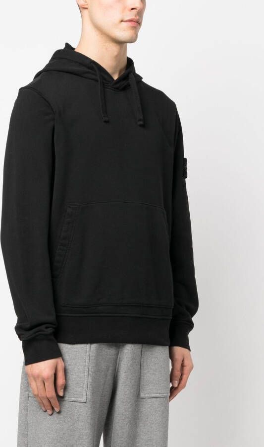 Stone Island Hoodie met Compass-logopatch Zwart