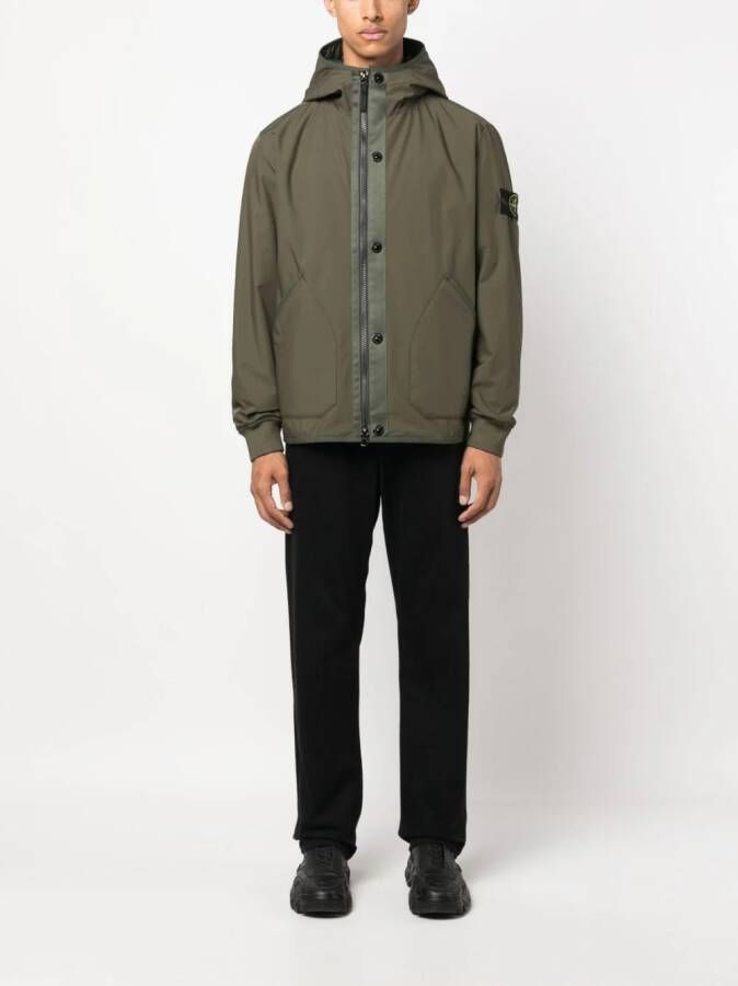 Stone Island Jack met Compass-logopatch Groen