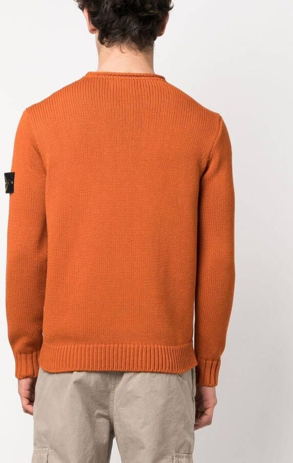 Stone Island Trui met patch Oranje