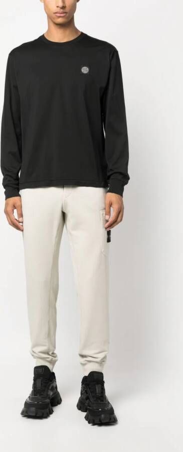 Stone Island T-shirt met patch Zwart