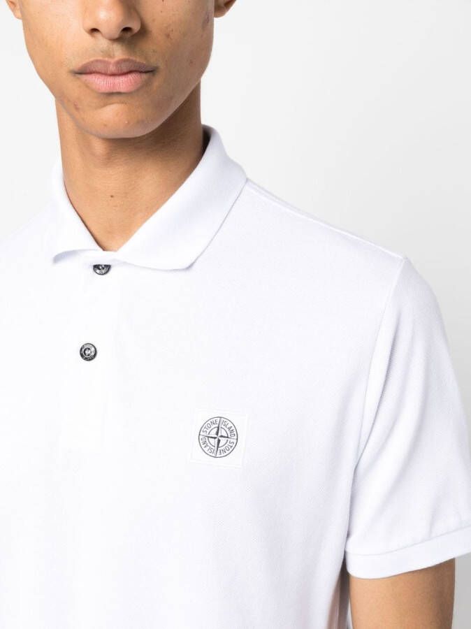 Stone Island Poloshirt met Compass-logopatch Wit