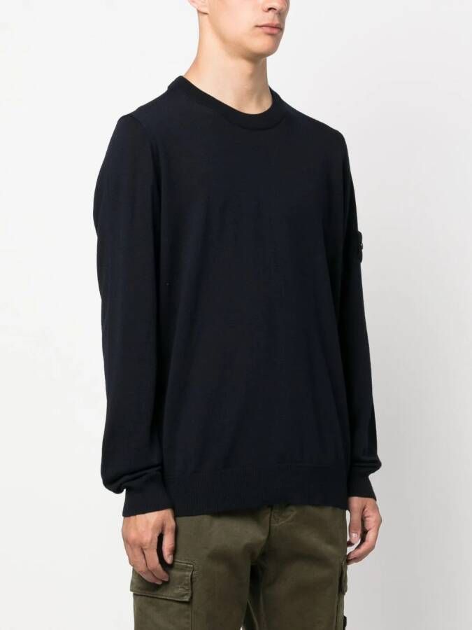 Stone Island Trui met Compass-logopatch Blauw