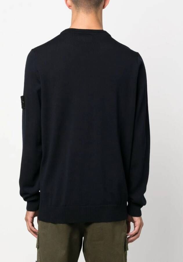 Stone Island Trui met Compass-logopatch Blauw