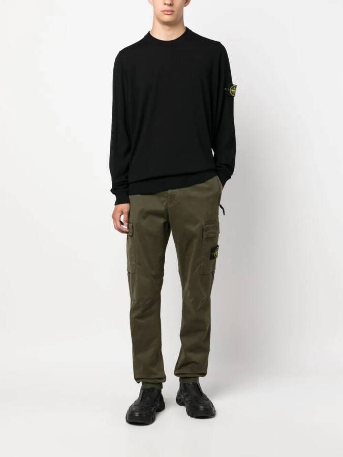 Stone Island Trui met Compass-logopatch Zwart